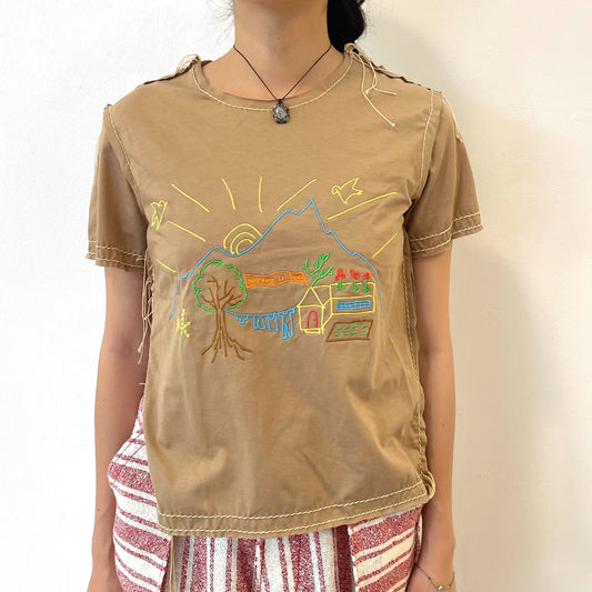 embroidery t-shirts / sand / 刺繍Tシャツ