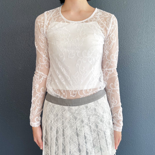 Lace T-shirts / White / レースTシャツ