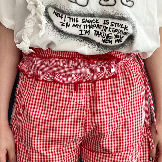 Ruffled Button Belt / Red / ラッフルボタンベルト