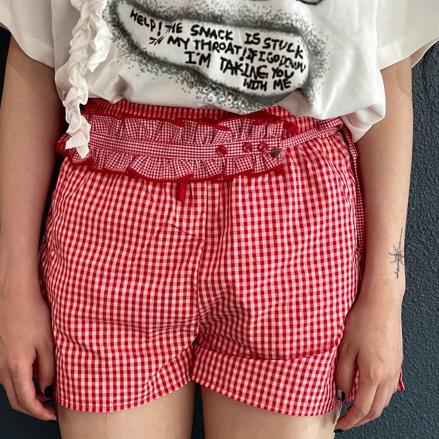 Ruffled Button Belt / Red / ラッフルボタンベルト