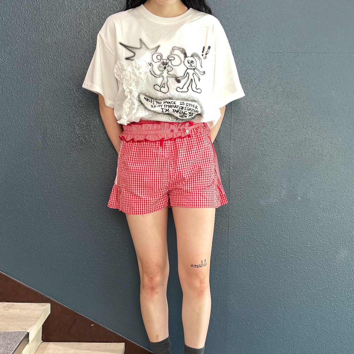 Ruffled Button Belt / Red / ラッフルボタンベルト