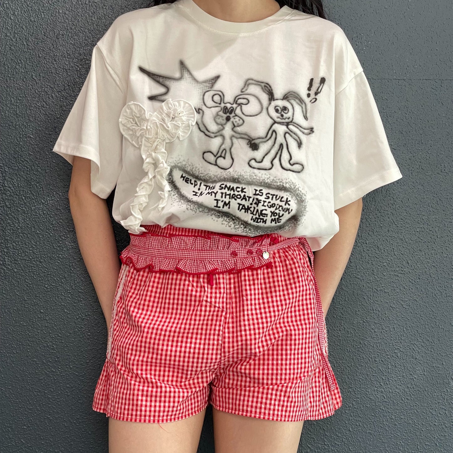 Ruffled Button Belt / Red / ラッフルボタンベルト