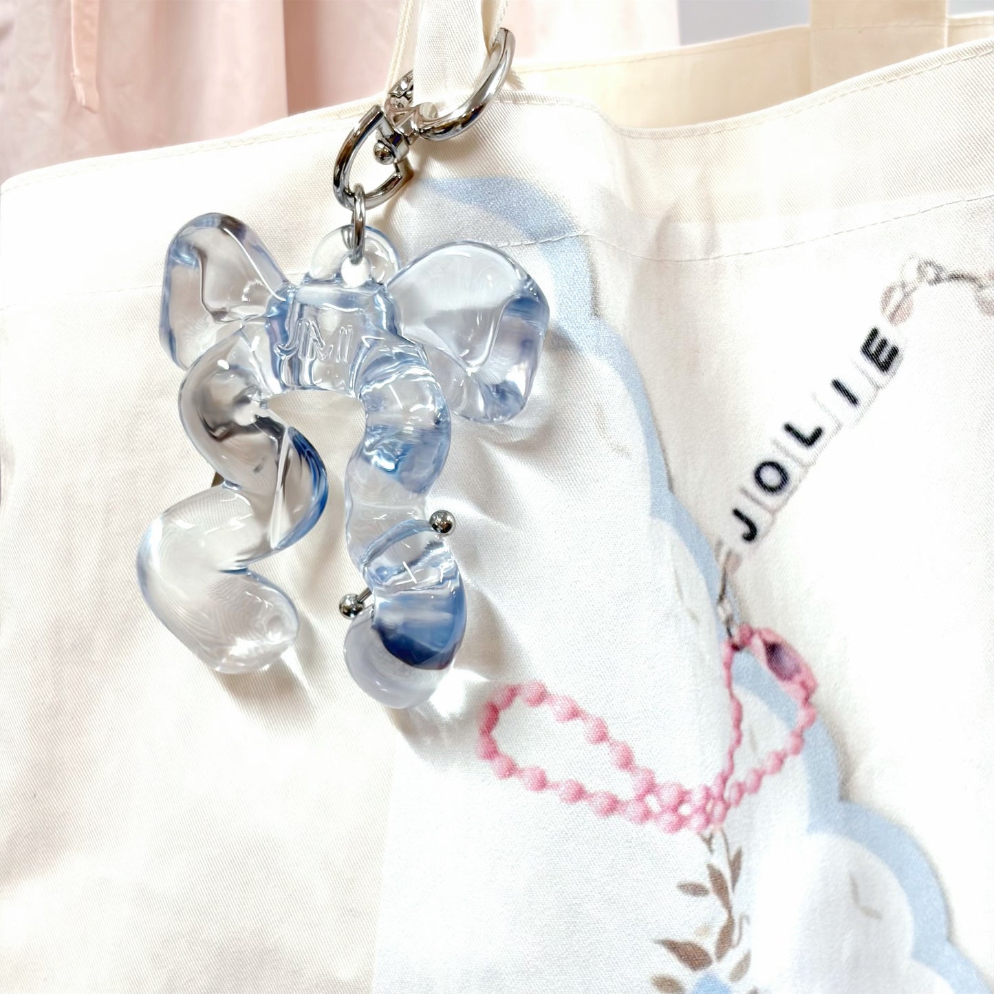 JELLY RIBBON Balm keychain / Soda Blue / リボンリップバームキーチェーン
