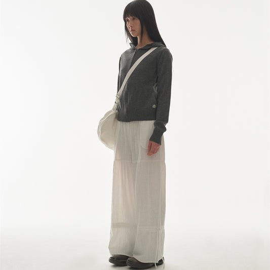 SOFT KNIT ZIP-UP / CHARCOAL / ソフトニットジップアップ