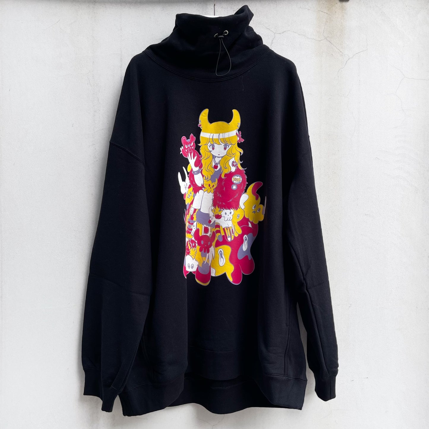 PUNK GIRL HI-NECK PULLOVER SWEAT / BLACK / ハイネックプルオーバー【田中かえコラボレーション】