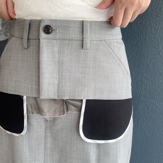 Rita Skirt / Light Gray / カットオフベルトスカート