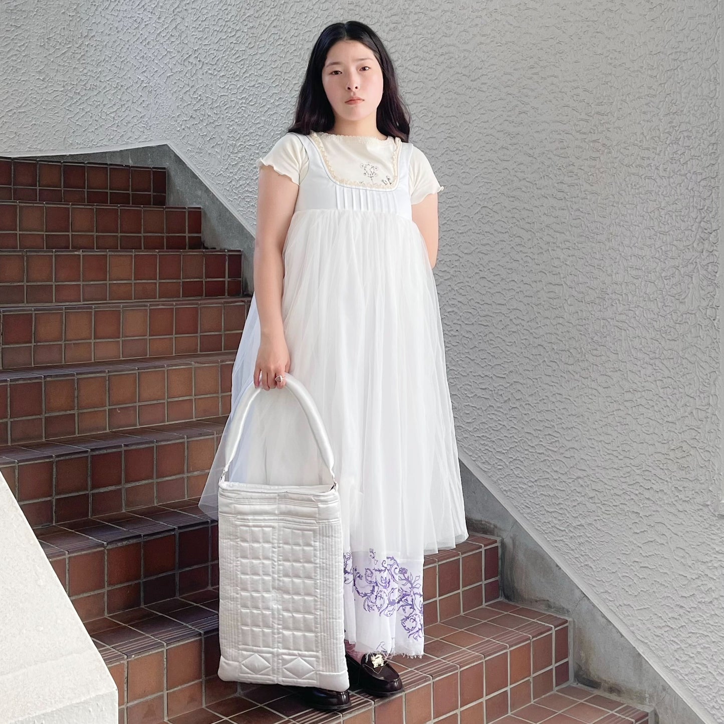Angel dress / Purple thistles / エンジェルドレス