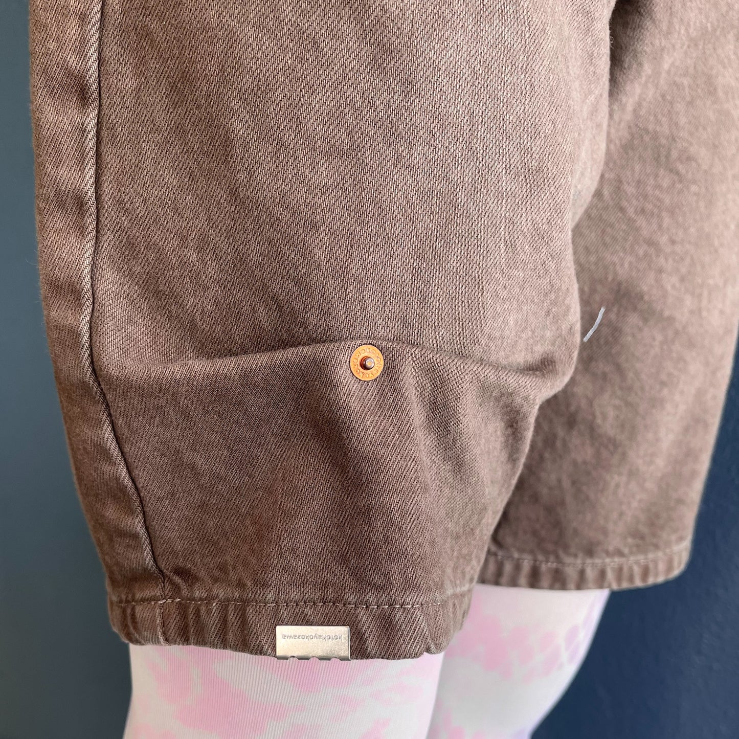 LOOSE ROLLED-UP HALF PANTS / BROWN / ルーズロールアップハーフパン