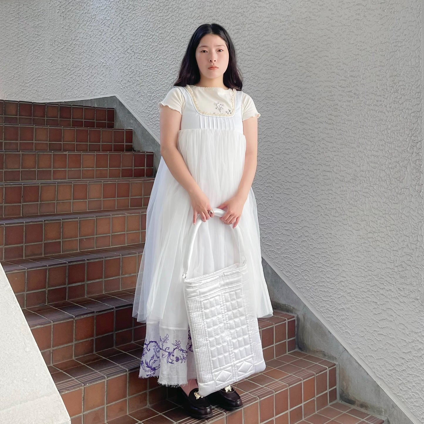 Angel dress / Purple thistles / エンジェルドレス