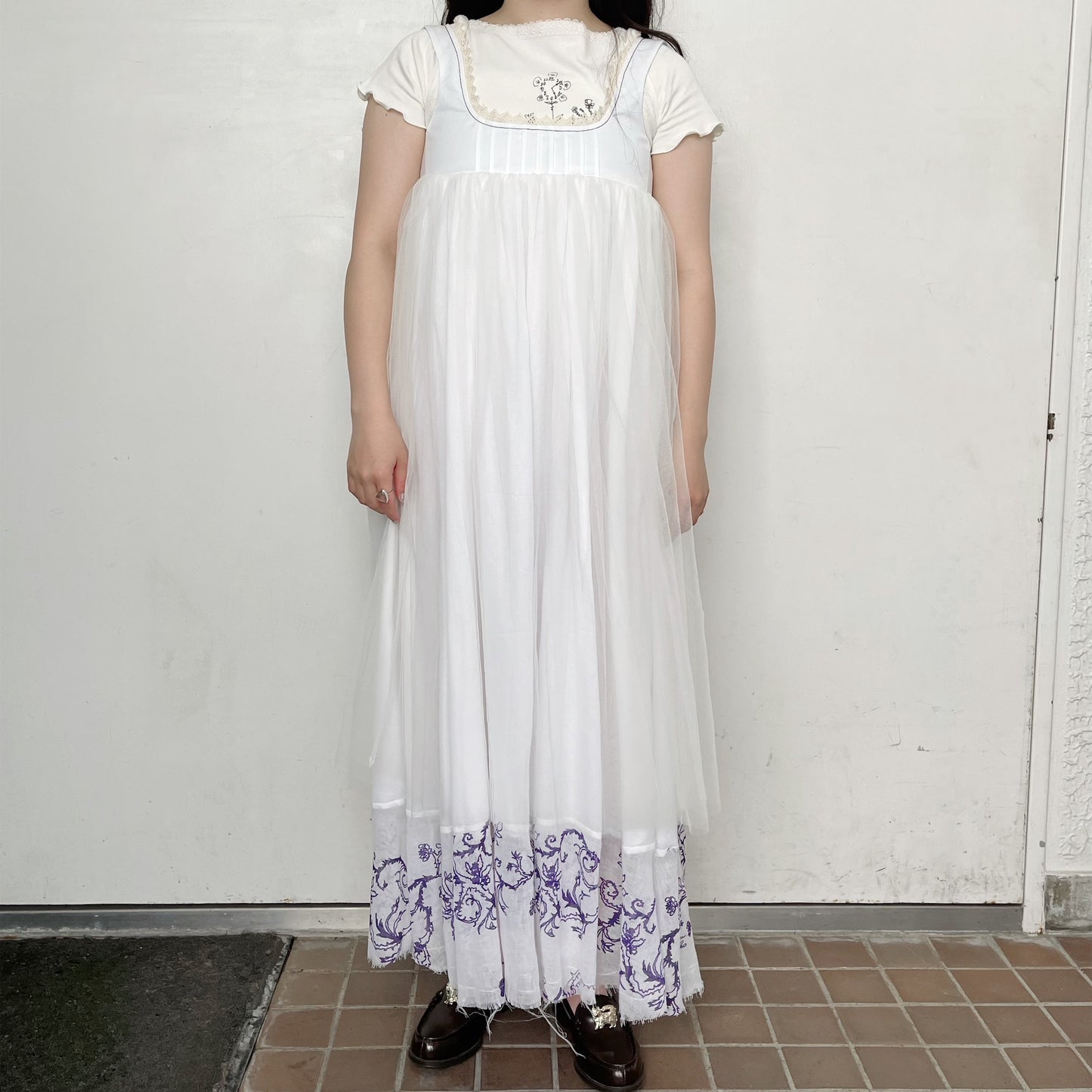 Angel dress / Purple thistles / エンジェルドレス