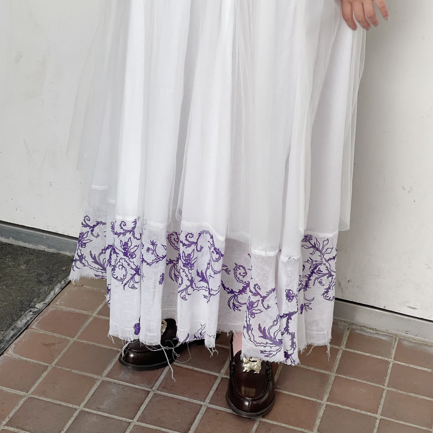 Angel dress / Purple thistles / エンジェルドレス