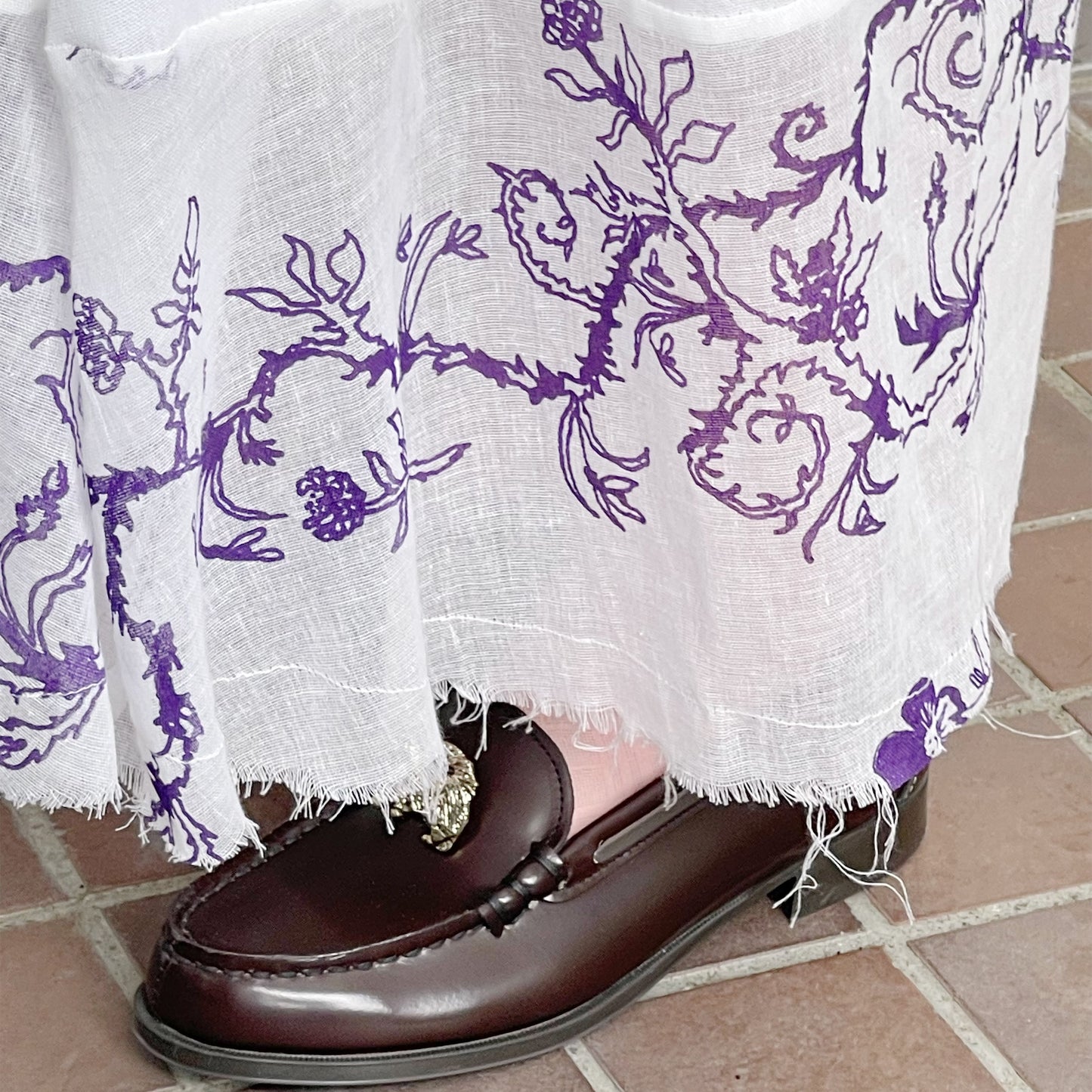 Angel dress / Purple thistles / エンジェルドレス