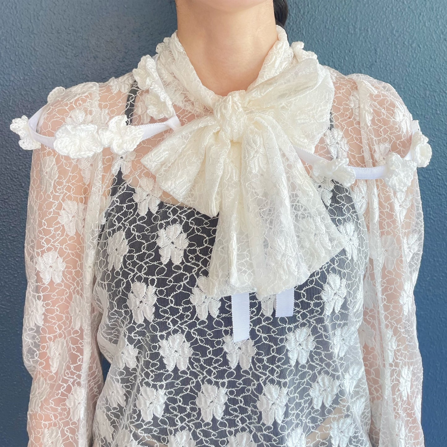 Flower Crochet Collar / White / かぎ編みつけ襟