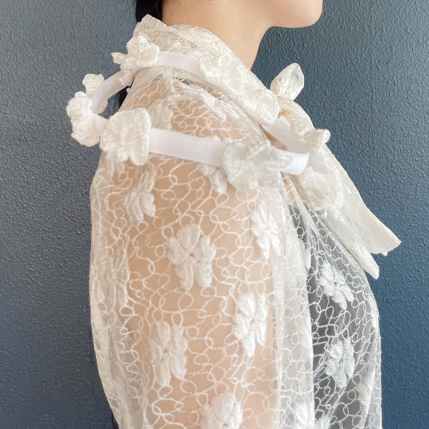 Flower Crochet Collar / White / かぎ編みつけ襟