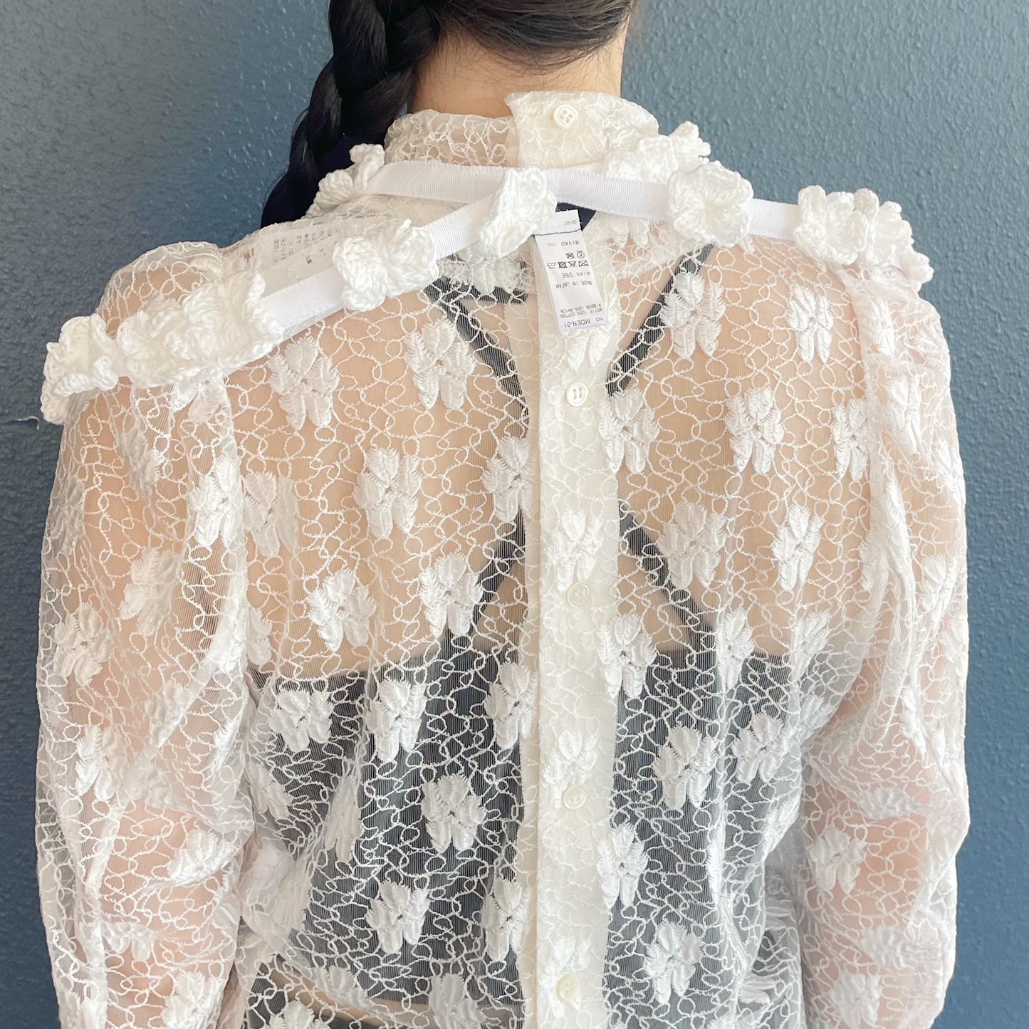 Flower Crochet Collar / White / かぎ編みつけ襟