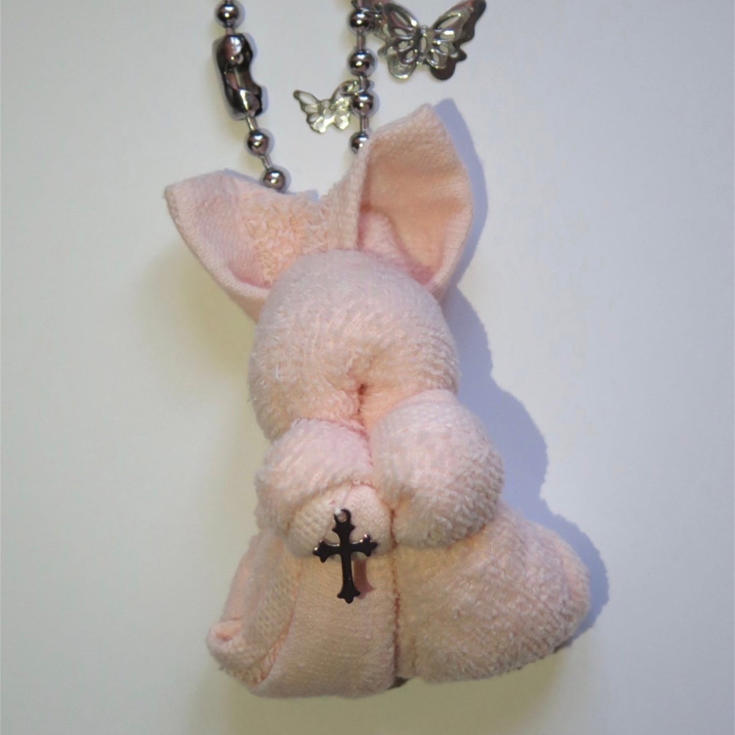 【SHEEP SOUVENIR】towel creature key chain / rabbit / pale pink / タオルキーチェーン