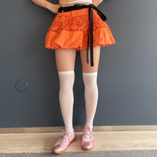 PUFFI COTTON SKIRT / ORANGE  / パフスカート