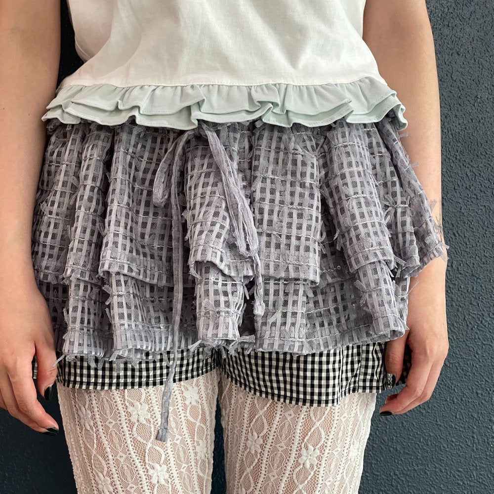 Textured Layered Skirt / Gray / テクスチャードレイヤードスカート