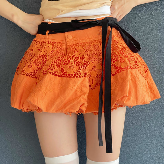 PUFFI COTTON SKIRT / ORANGE  / パフスカート