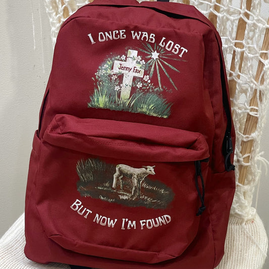 I'M FOUND BACKPACK / WINE / グラフィックプリントバックパック