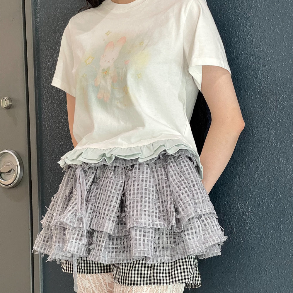 Textured Layered Skirt / Gray / テクスチャードレイヤードスカート