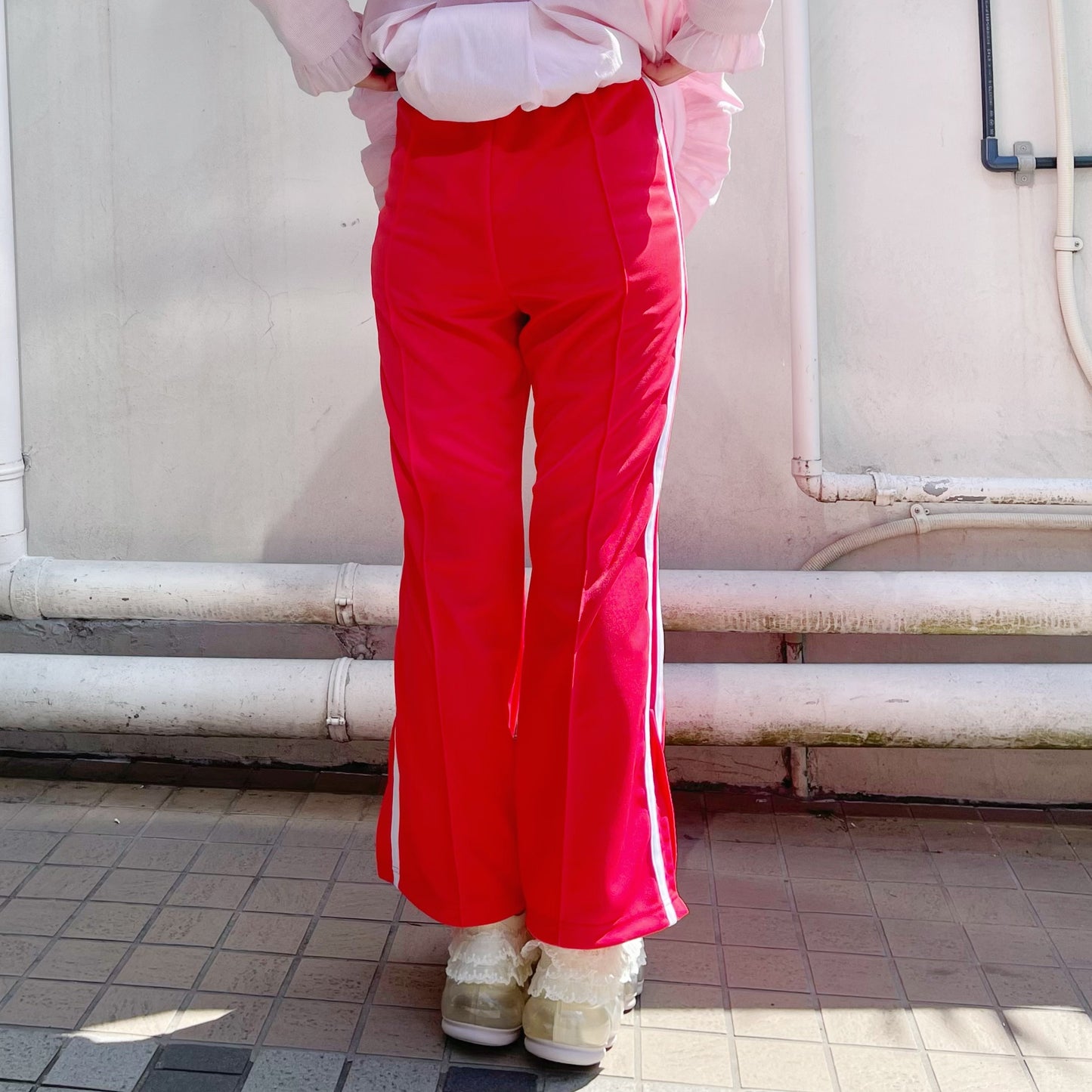 Her track pants / red × white / トラックパンツ