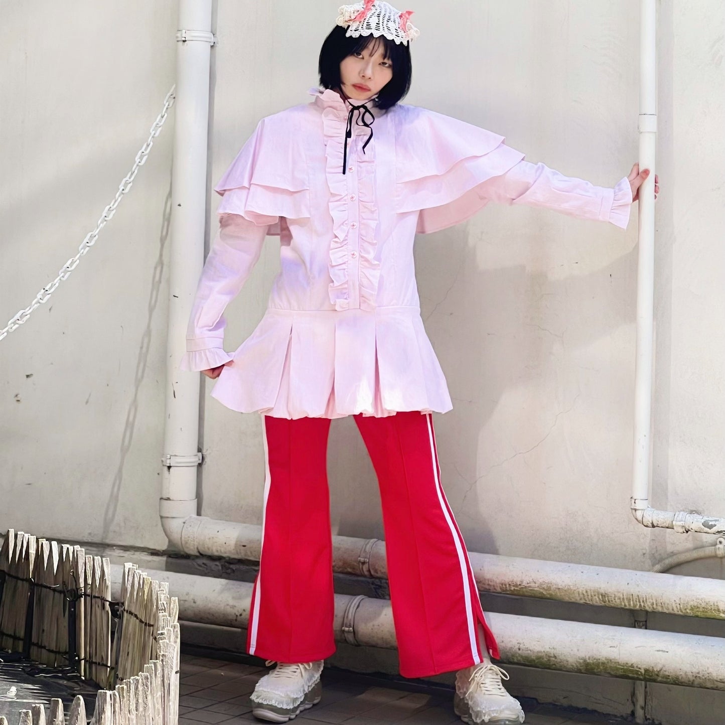 Her track pants / red × white / トラックパンツ