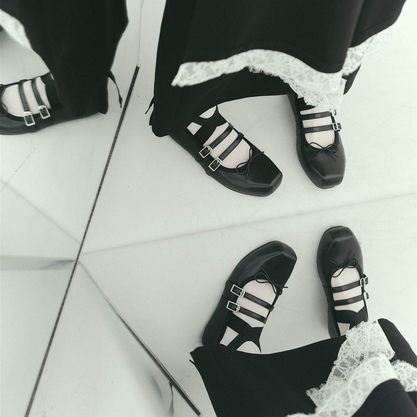 【AKIKOAOKI】Giselle Flat / Black / バレエフラットシューズ