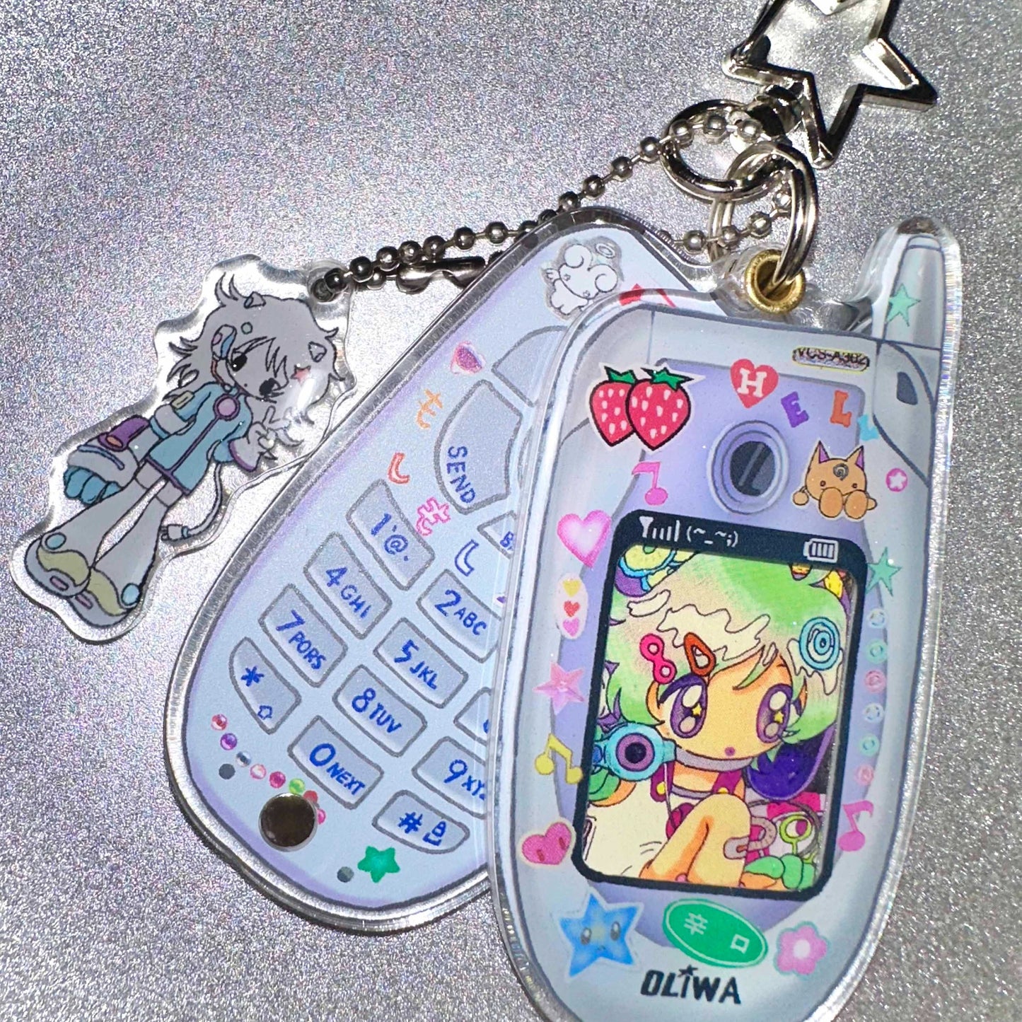 【oliwa】Mini mobile phone keyring / キーリング