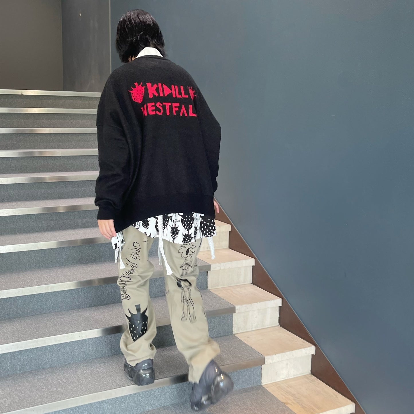 FRESH JACQUARD KNIT PULLOVER / BLACK / ジャガードニットプルオーバー【Brett Westfallコラボレーション】