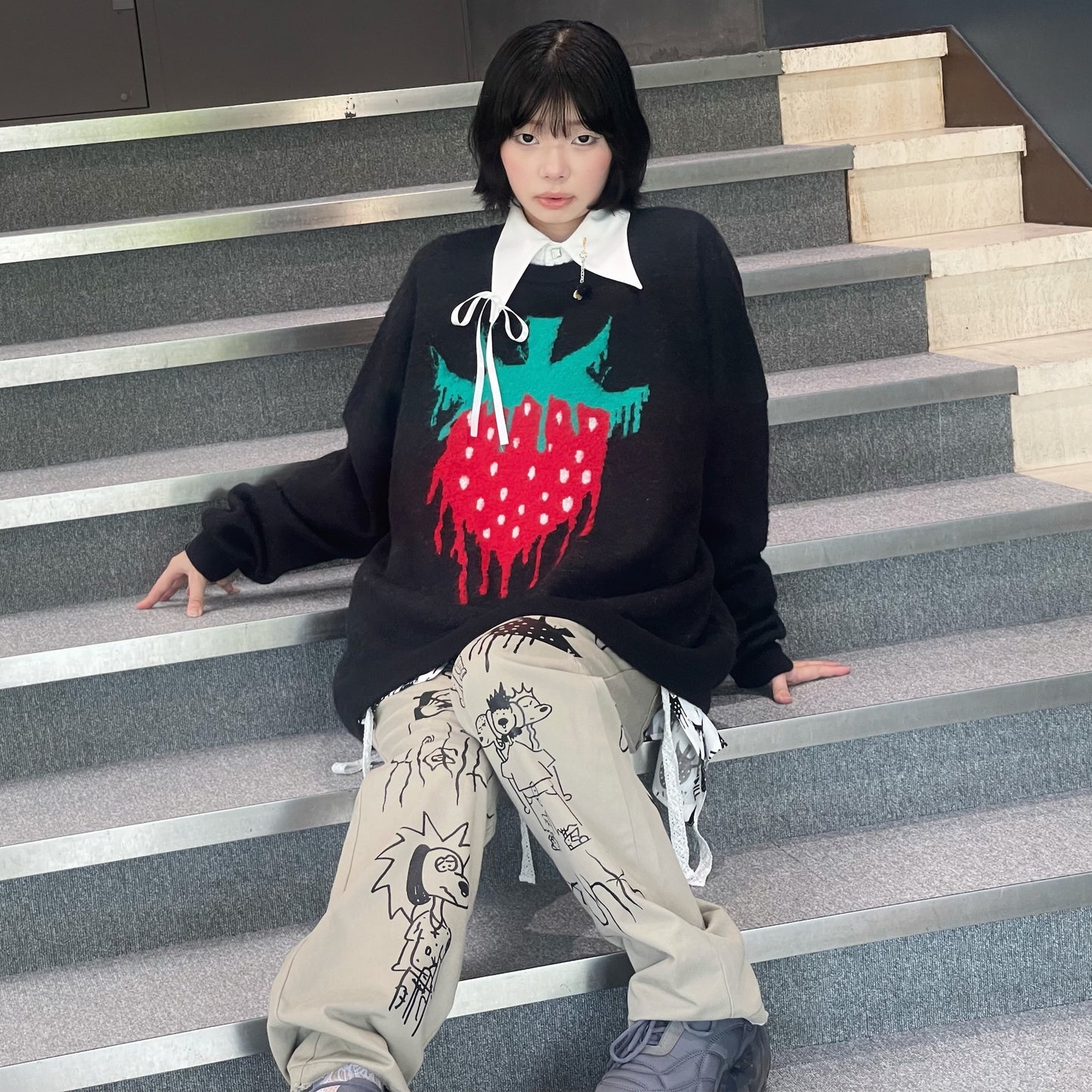 FRESH JACQUARD KNIT PULLOVER / BLACK / ジャガードニットプルオーバー【Brett Westfallコラボレーション】