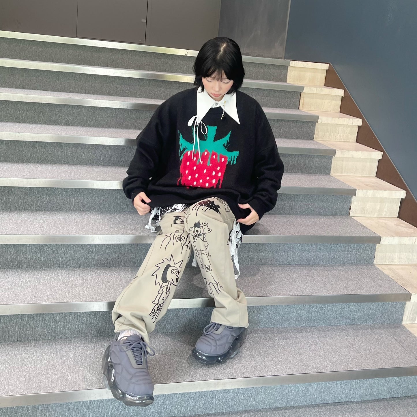 FRESH JACQUARD KNIT PULLOVER / BLACK / ジャガードニットプルオーバー【Brett Westfallコラボレーション】