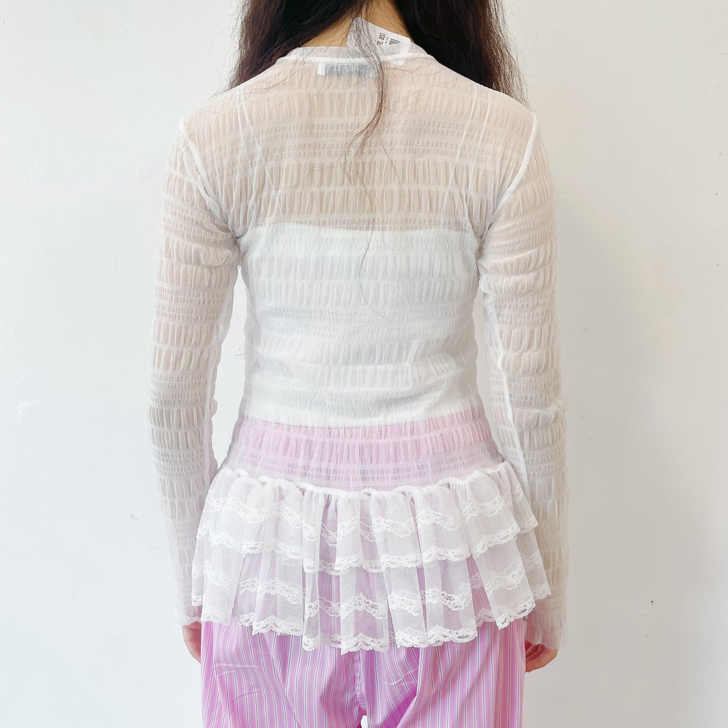 Lace tulle Tee / White / レースチュールトップ