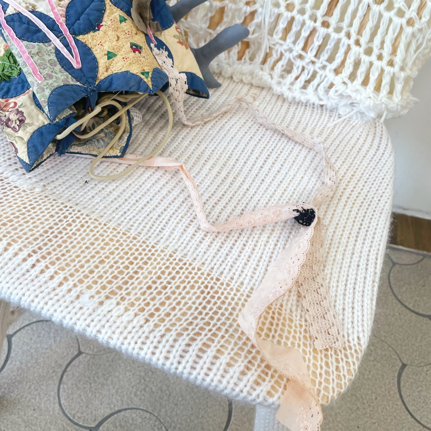 Patch work Bag+ / Blue / パッチワークポーチバッグ