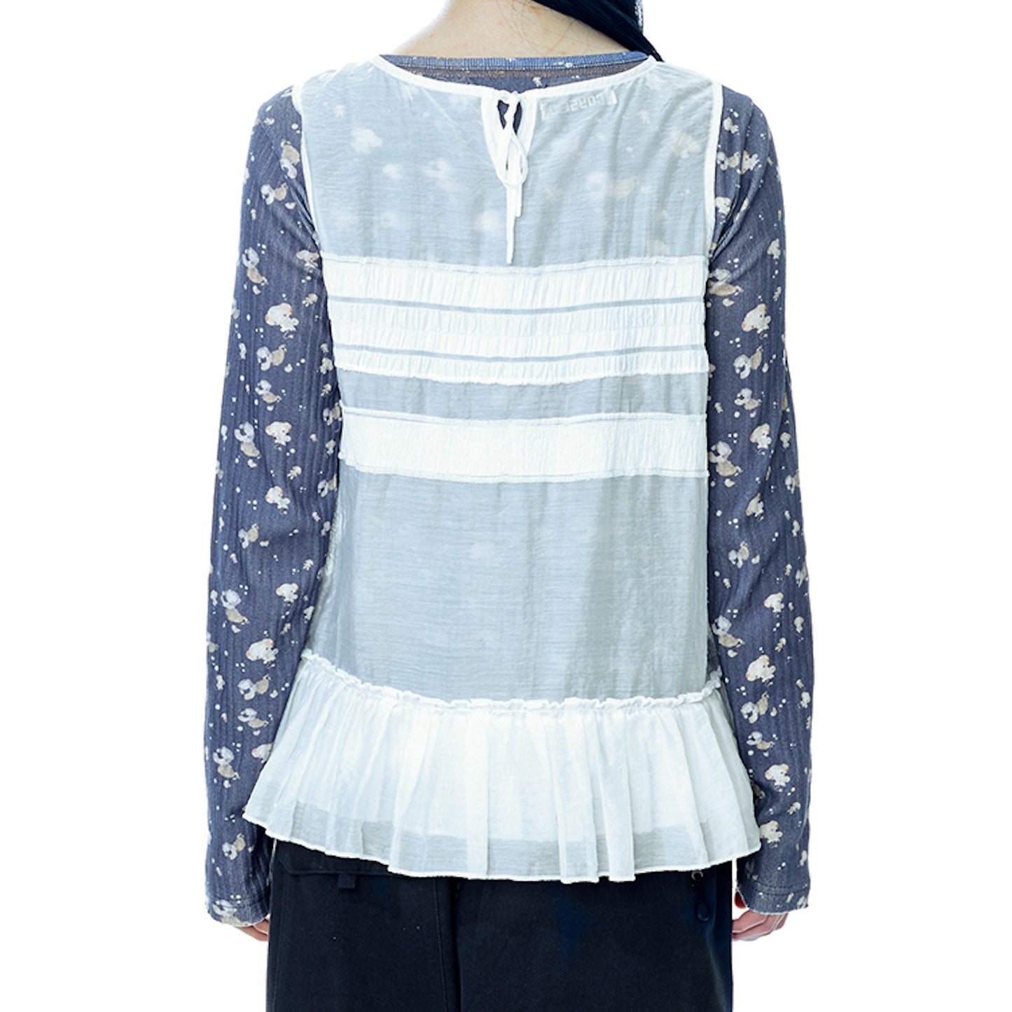 SHEER LAYERED SLEEVELESSS / WHITE / シアーレイヤードタンクトップ