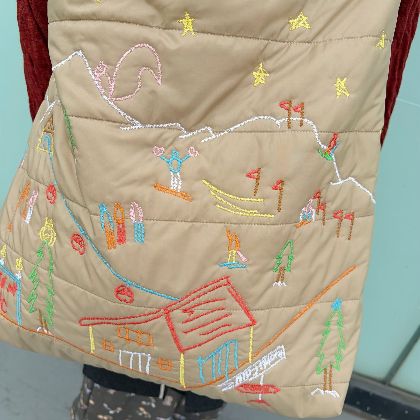 quilting shoulder bag / beige x red / キルティングショルダーバッグ