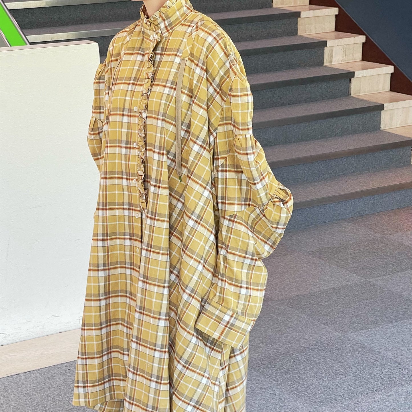 BIG BOUQUET BLOUSE / YELLOW / オーバーサイズシャツドレス