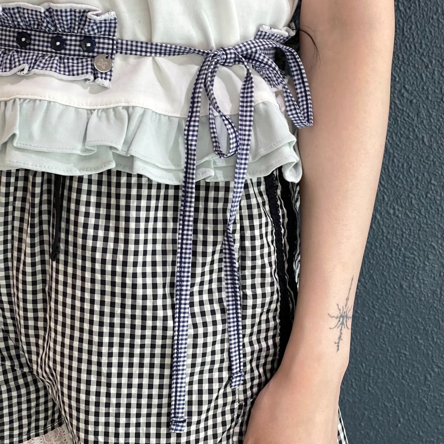 Ruffled Button Belt / Blue / ラッフルボタンベルト