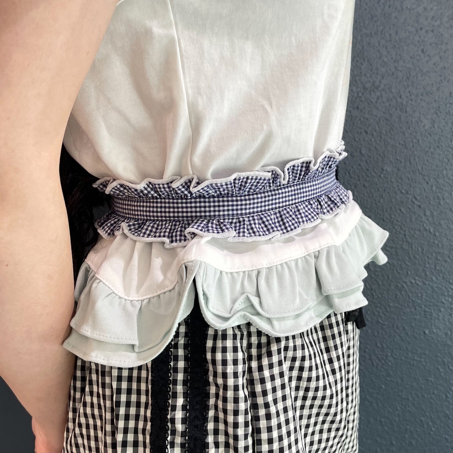 Ruffled Button Belt / Blue / ラッフルボタンベルト