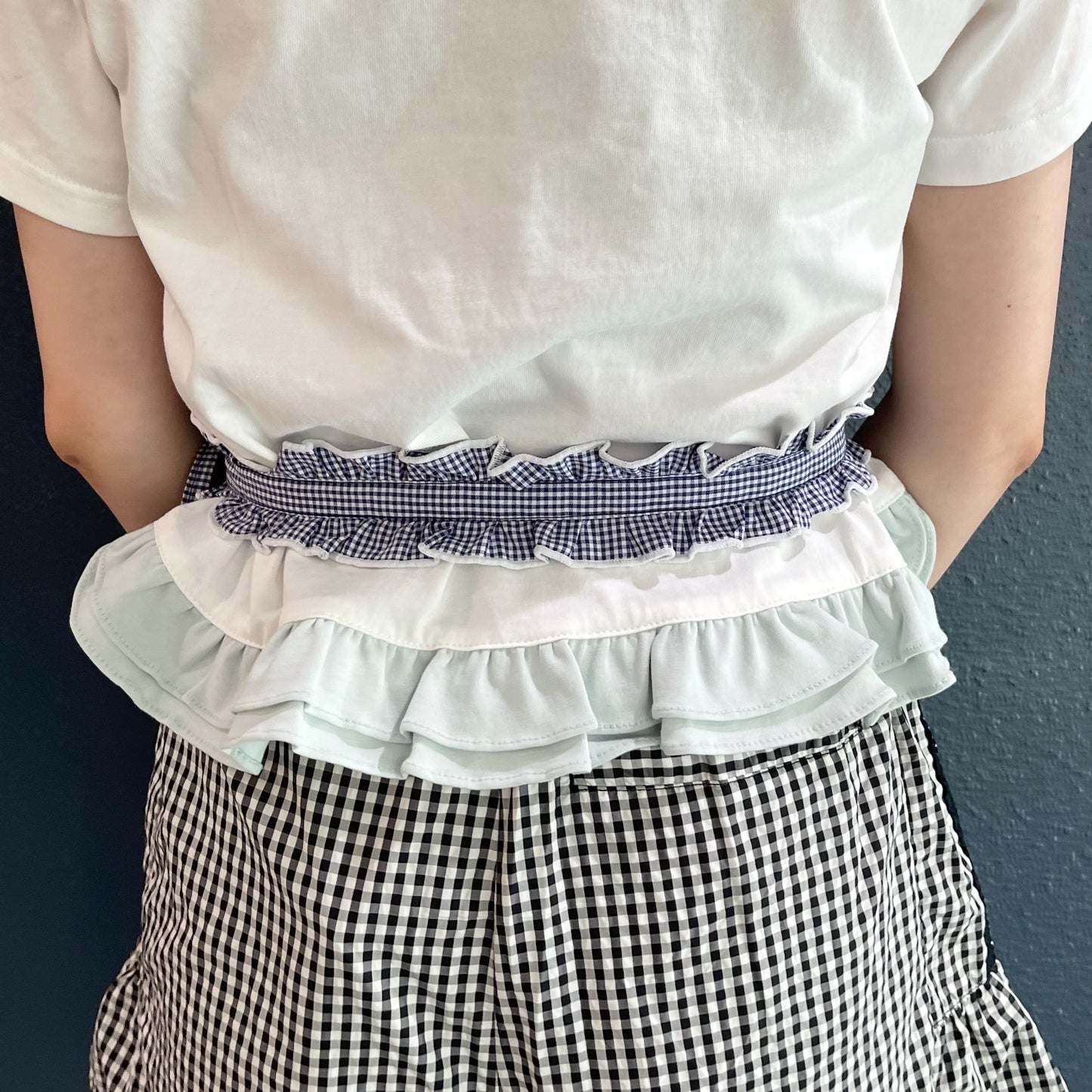 Ruffled Button Belt / Blue / ラッフルボタンベルト