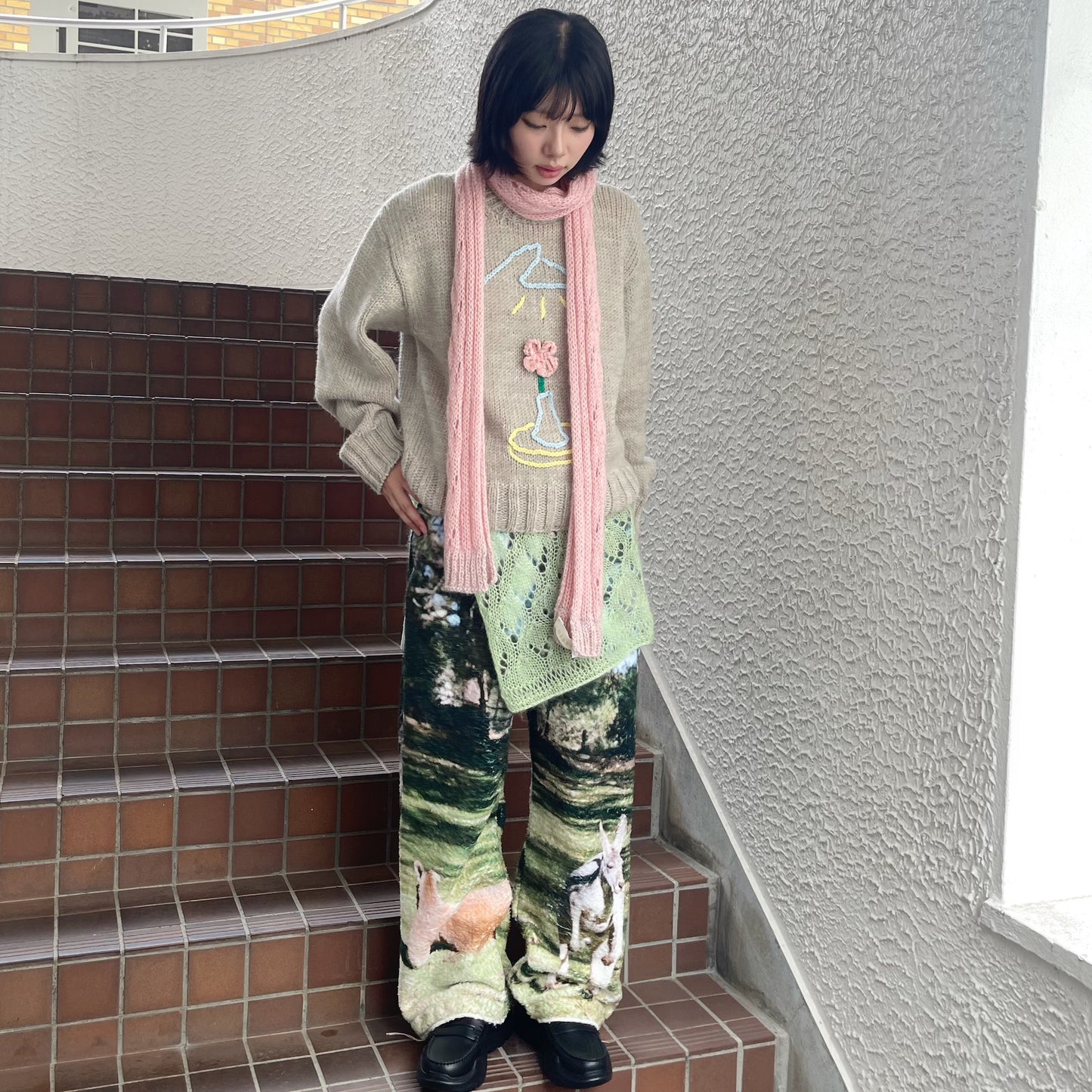 boa print pants / カンガルー / ボアプリントパンツ