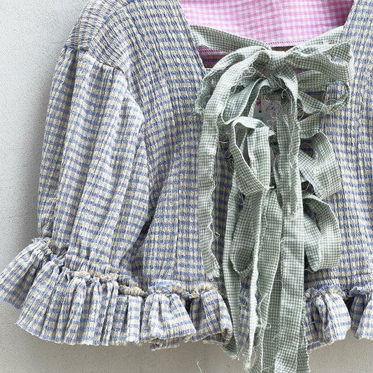 Fairy tale Top / Green check / ギンガムトップ