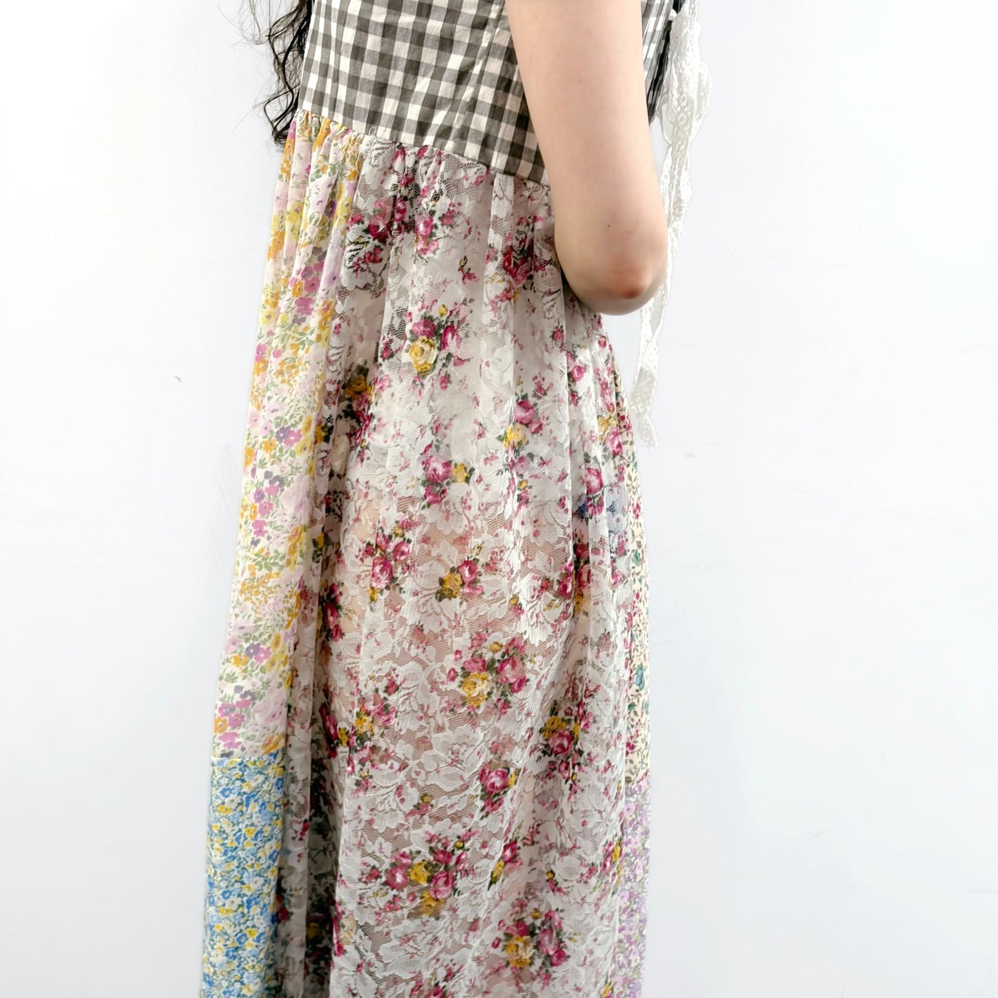 patch work lace dress / mix / パッチワークレースドレス