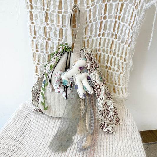 Patch work Bag+ / White / パッチワークポーチバッグ