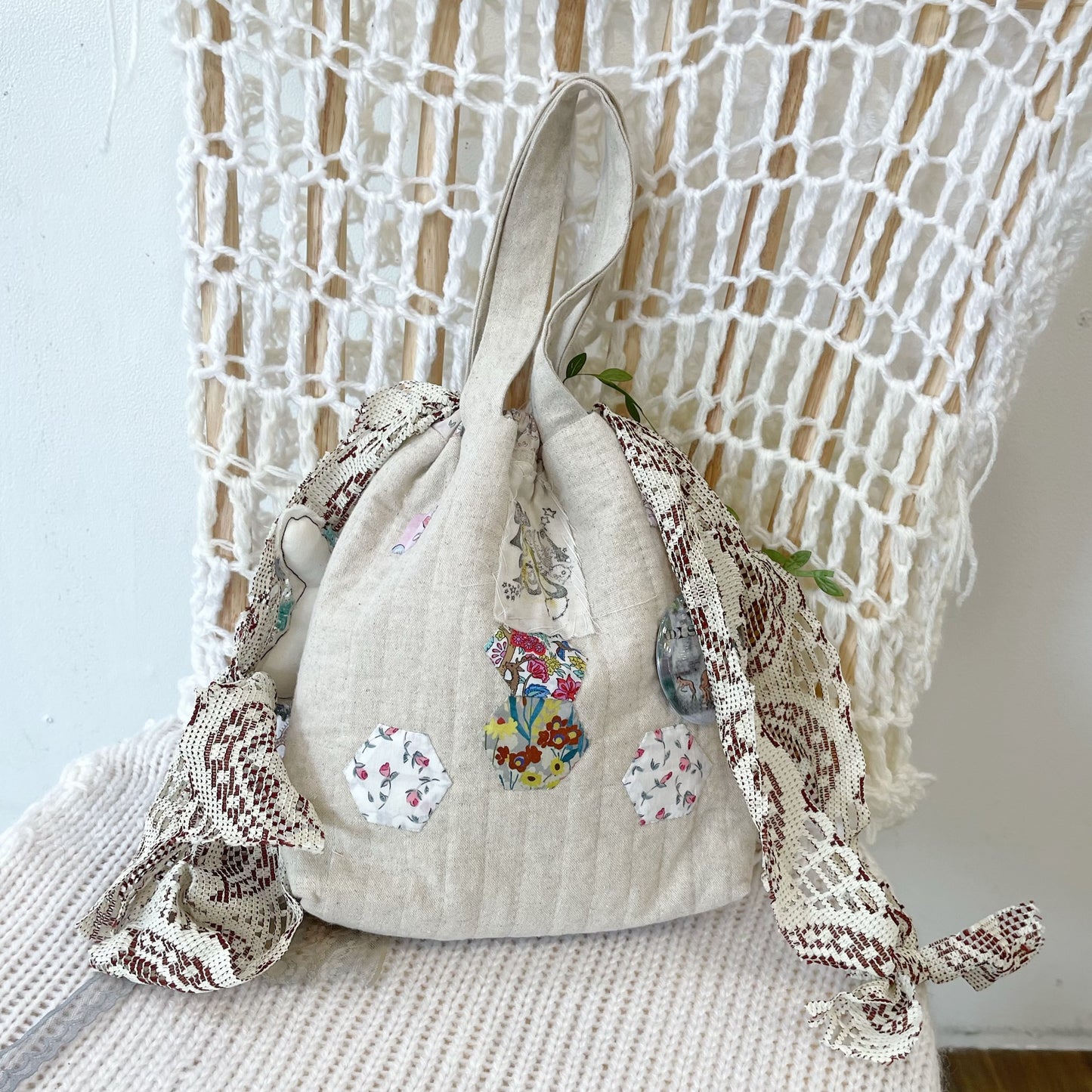 Patch work Bag+ / White / パッチワークポーチバッグ