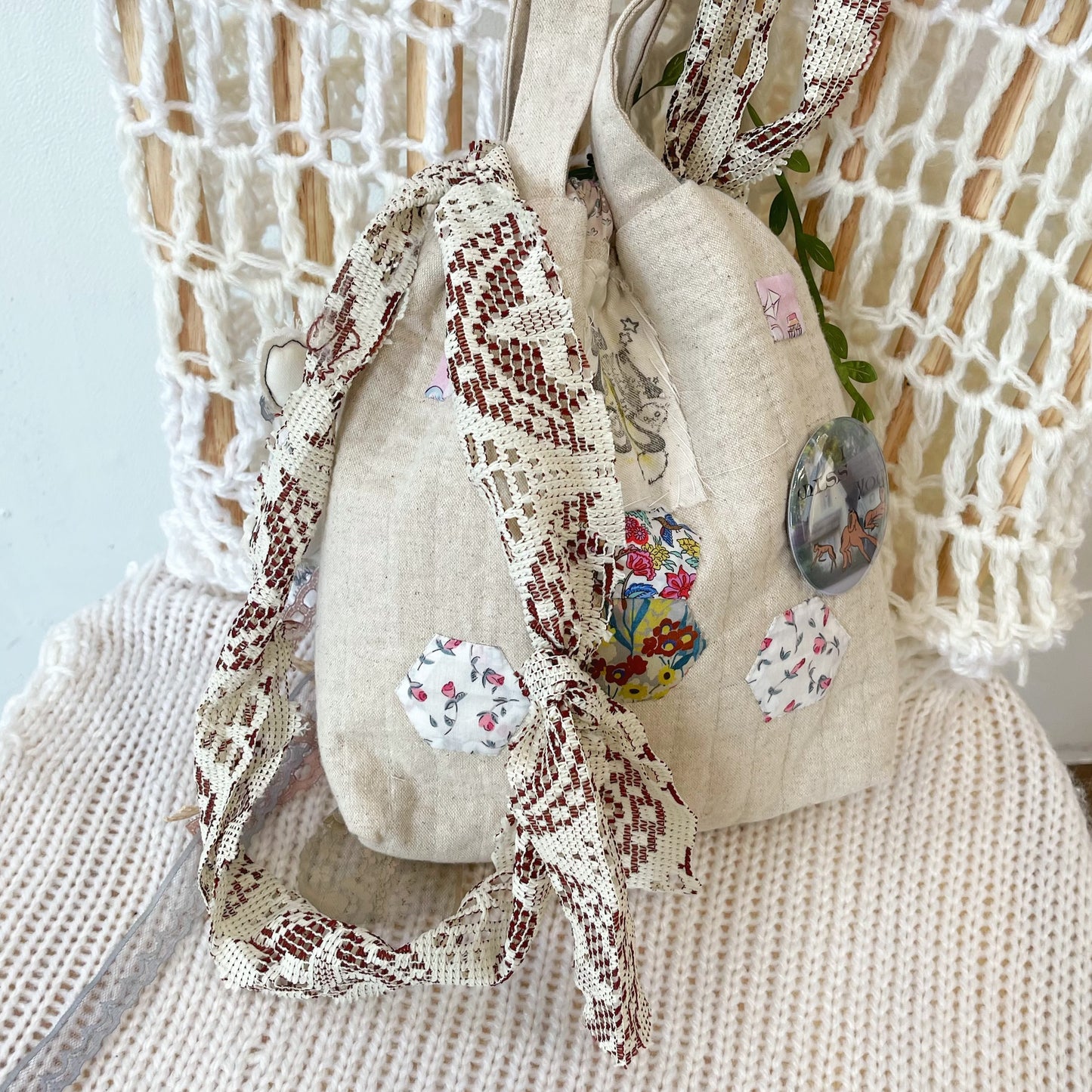 Patch work Bag+ / White / パッチワークポーチバッグ