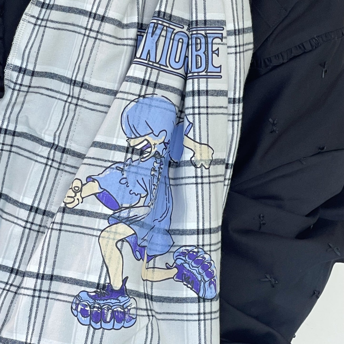 PIGGY PRINT MUFFLER / GRAY / グラフィックプリントマフラー
