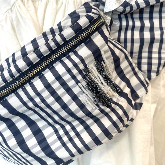 Crash baby body bag / NAVY × WHITE / ギンガムチェックボディバッグ