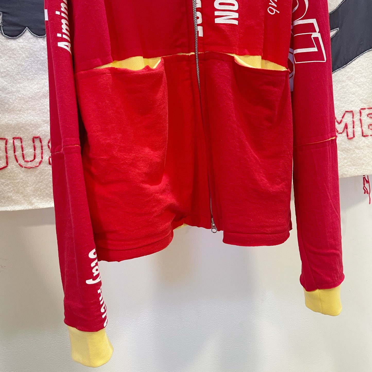 Fissure Drizzler Jacket / Yellow × Red / スウェットブルゾン