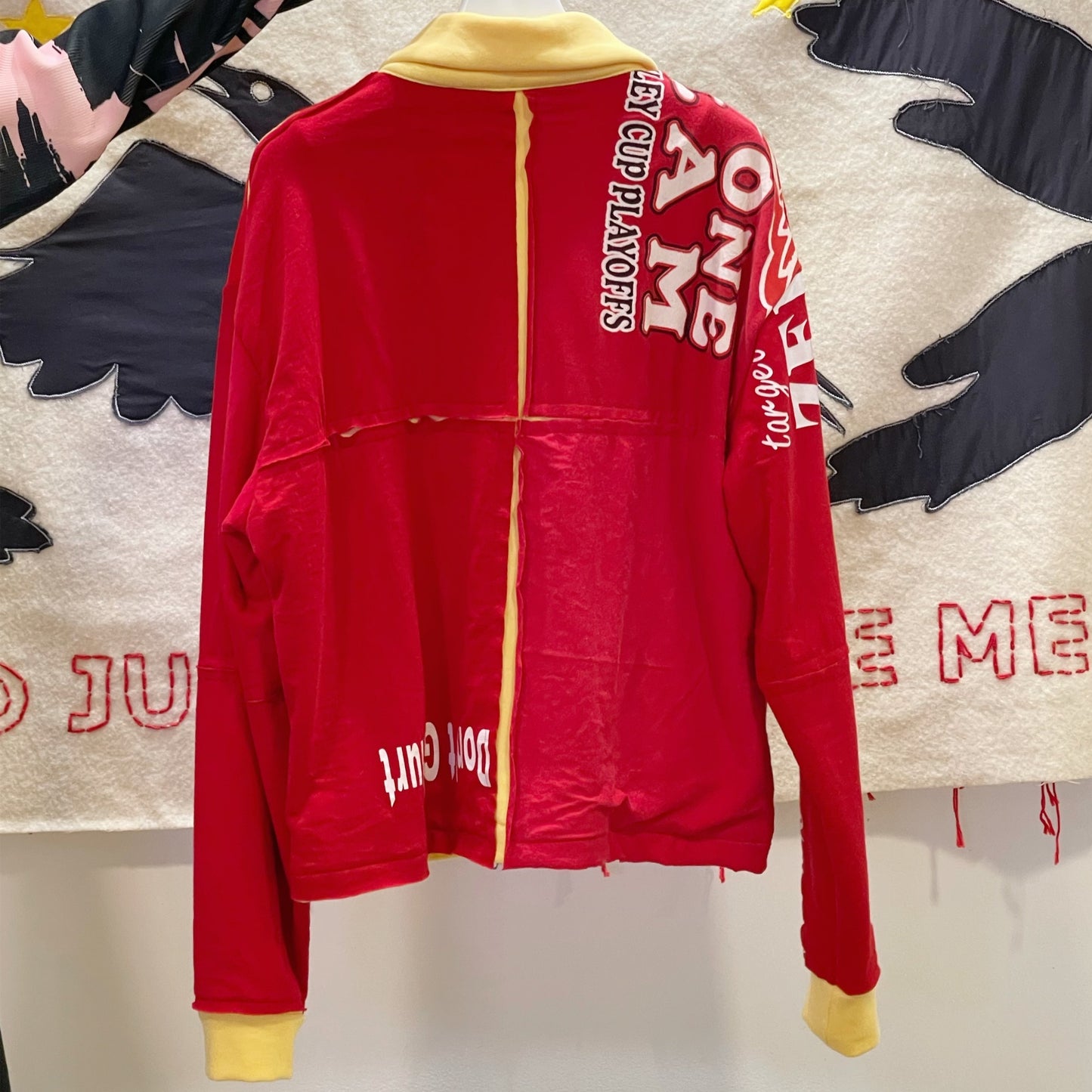 Fissure Drizzler Jacket / Yellow × Red / スウェットブルゾン